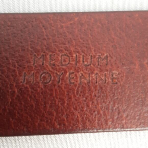 Liz Claiborne Top Grain Oil Tan Leather Belt 34 Unisex Waist Walnut Brown - Picture 11 of 14